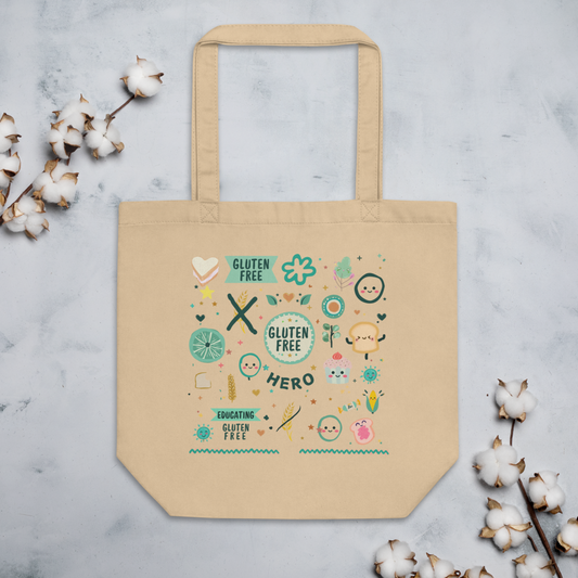 Canvas Tote Bag with GLUTEN FREE HERO design1