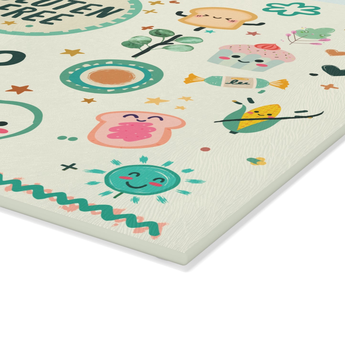 Glass cutting board with GLUTEN FREE HERO design4