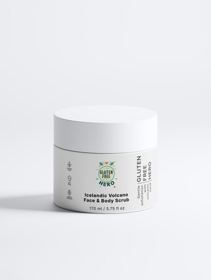 Gluten Free Hero Icelandic Volcano Face &amp; Body Scrub – Gentle Exfoliation with Volcanic Sand