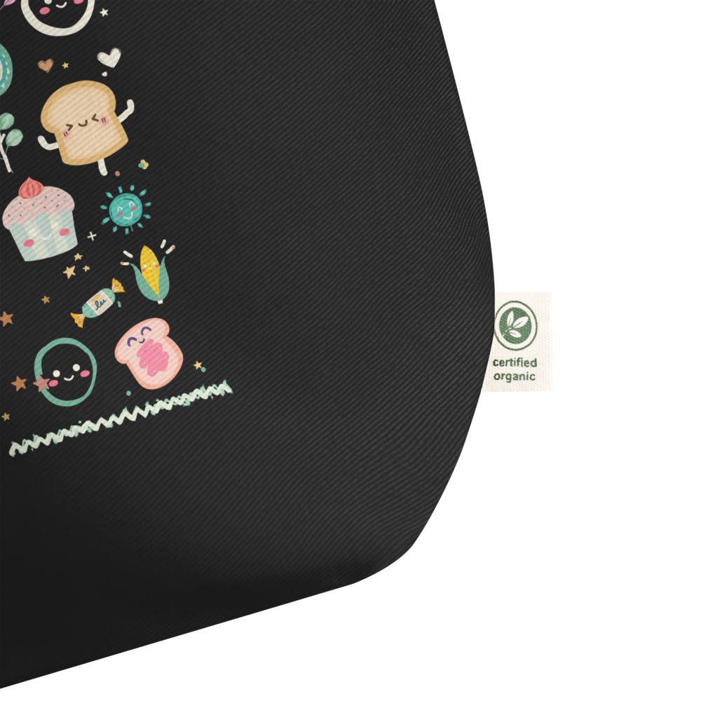 Large organic tote bag with GLUTEN FREE HERO design3