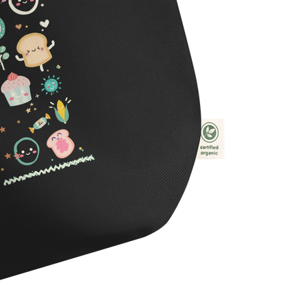 Large organic tote bag with GLUTEN FREE HERO design3